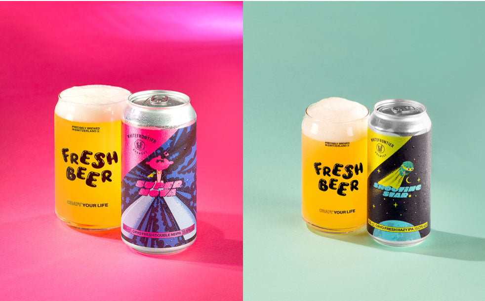 Canettes et verre Super Nova et Shooting Star