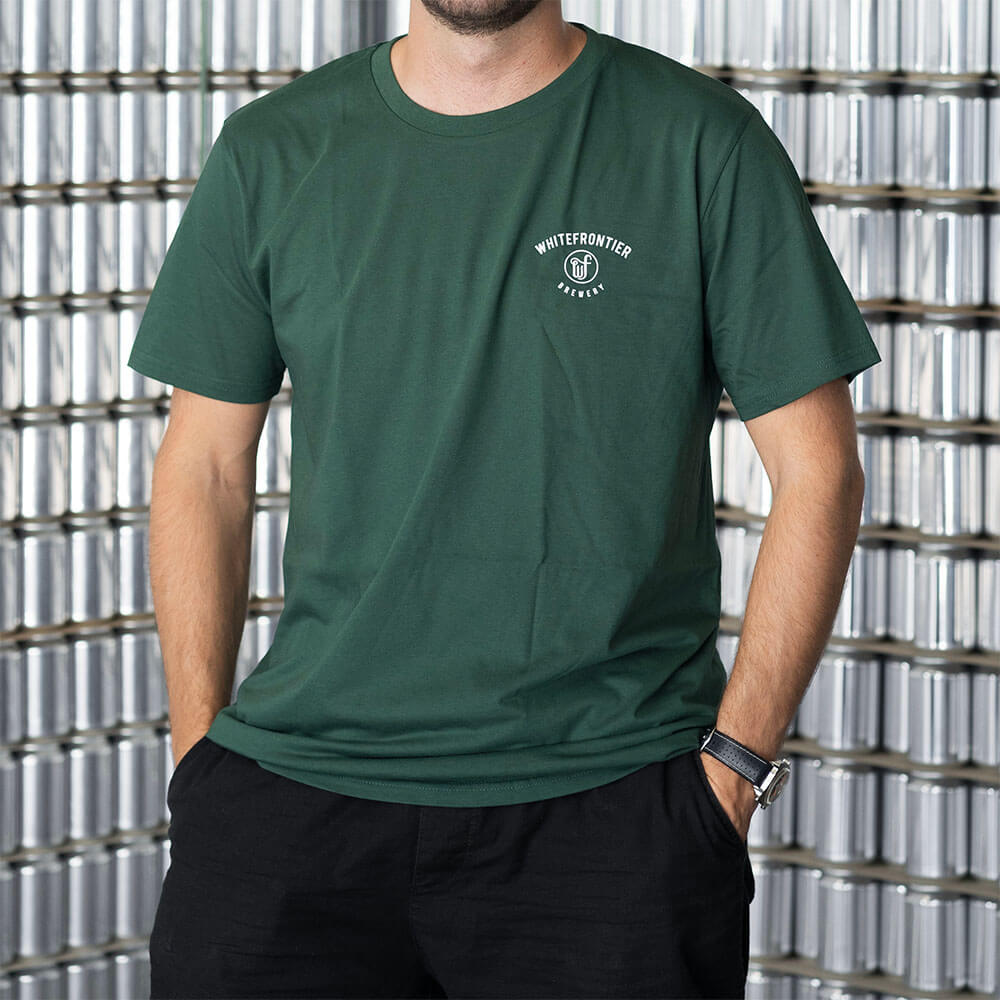 T-shirt vert whitefrontier merch brewery