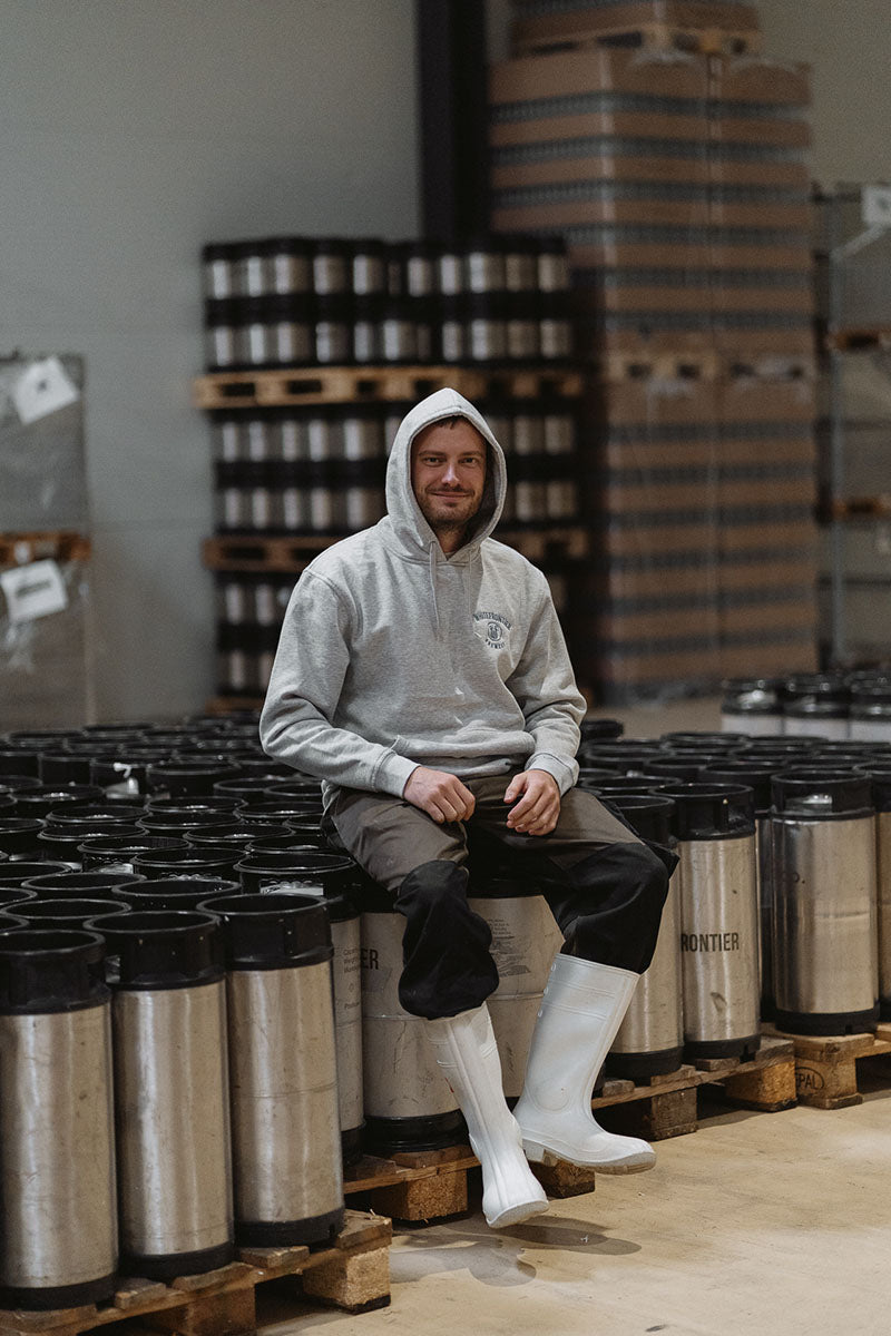 GRAUER KAPUZENPULLOVER WF