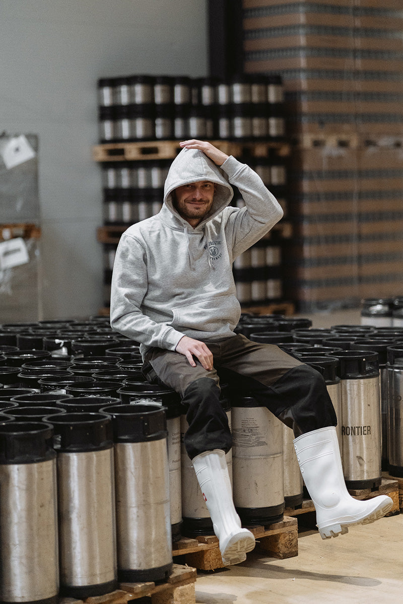 GRAUER KAPUZENPULLOVER WF