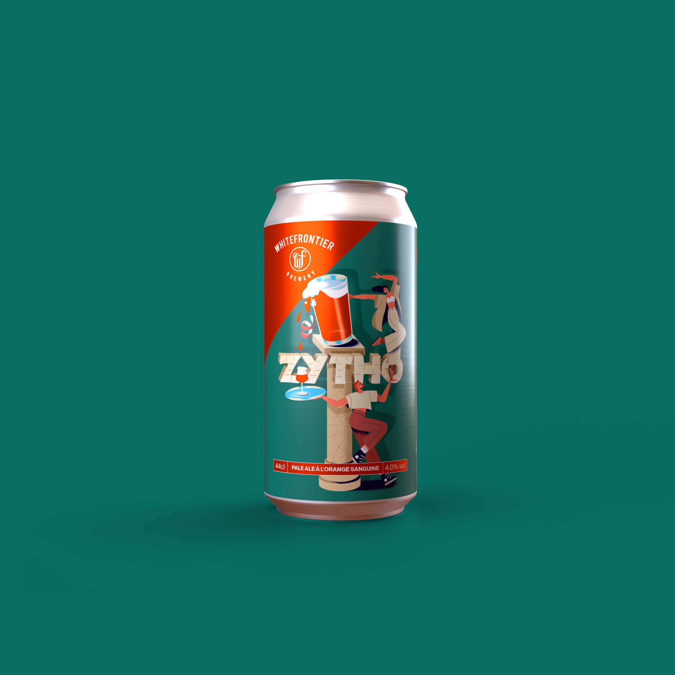 Bière pour la journée de la femme. Pale Ale à l'orange sanguine. Affiche bière vintage avec colonne grecque.