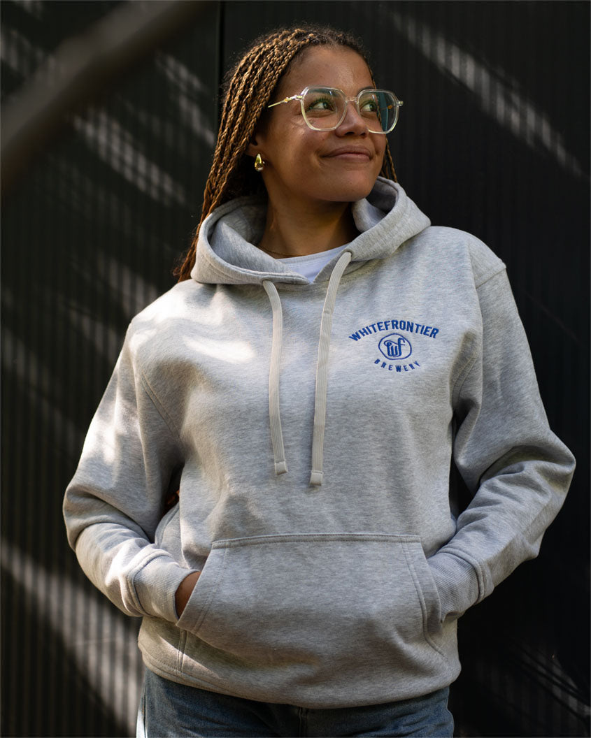 GRAUER KAPUZENPULLOVER WF