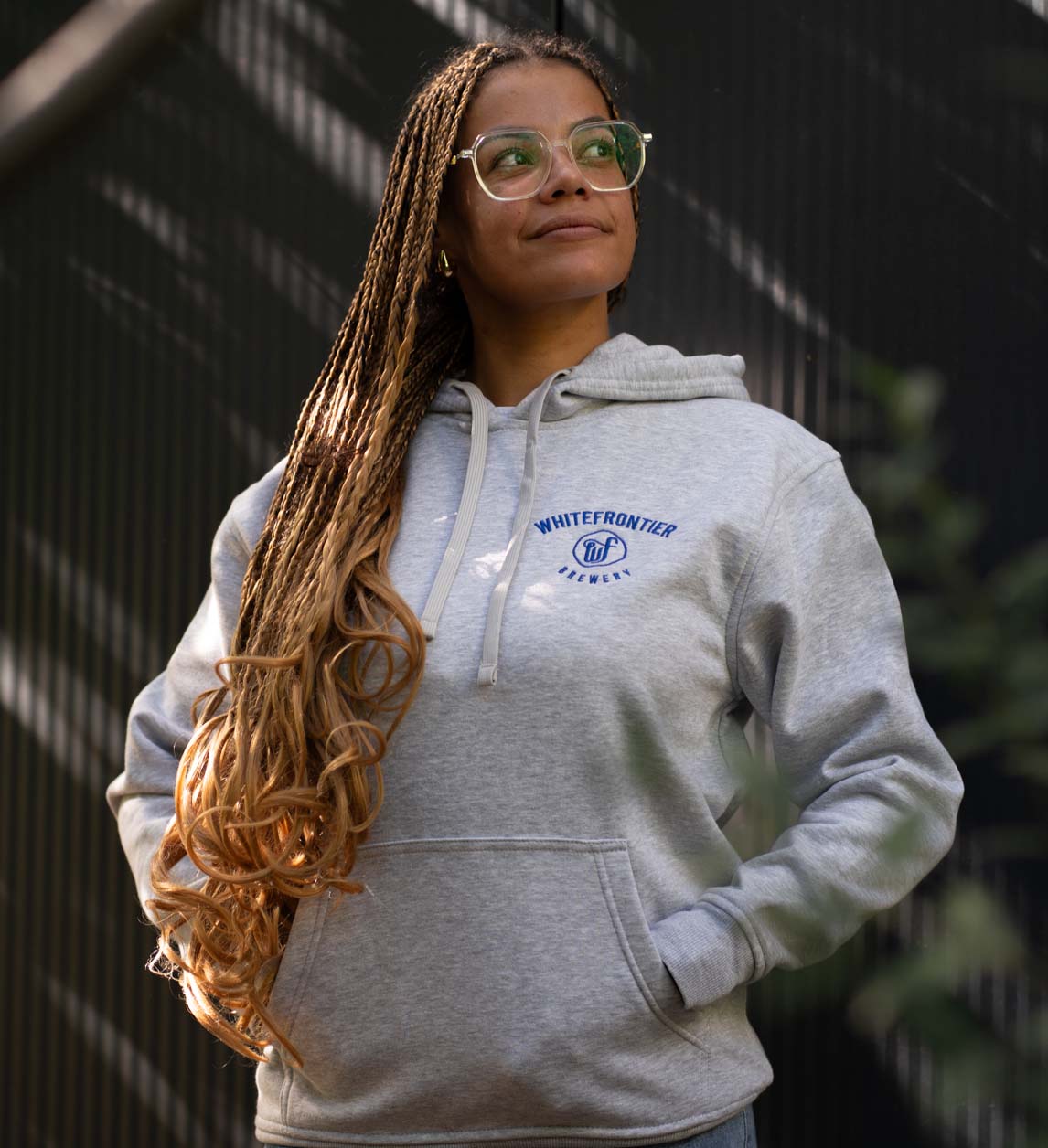 GRAUER KAPUZENPULLOVER WF