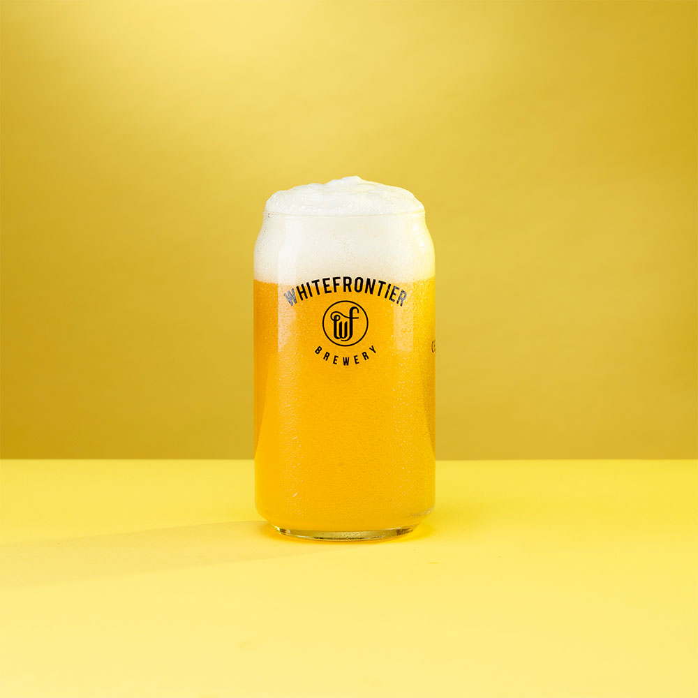 Whitefrontier verre canette dosen glass fond jaune bière bier