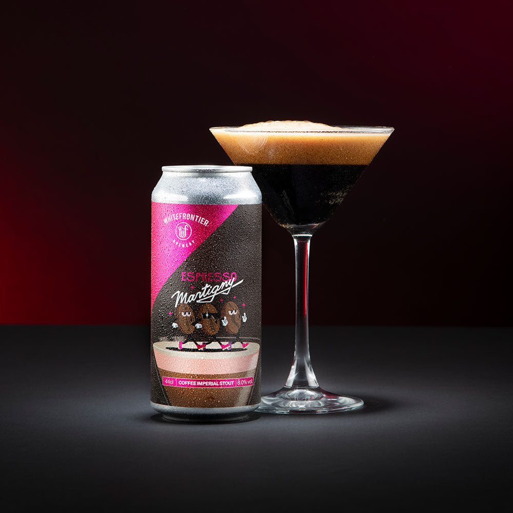 Canette Espresso Martigny Whitefrontier Marron et rose avec verre à espresso Martini